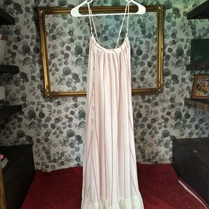 Free People Ivory and Scarlet Striped Dress